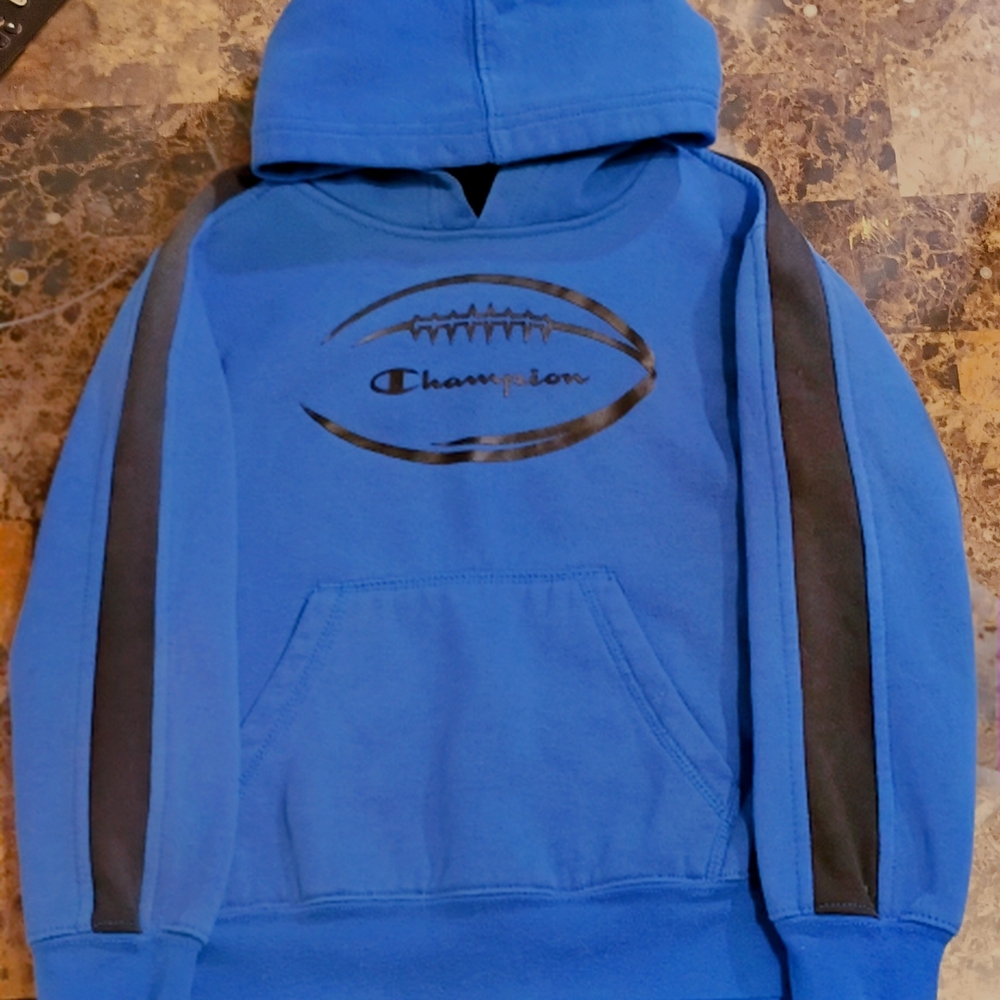Youth Blue Champion Football Pullover Hoodie Size 7